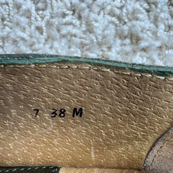 Born Womens Olive Green Leather Slip On Comfort Loafers Shoes Size 7 38 M - Picture 7 of 7